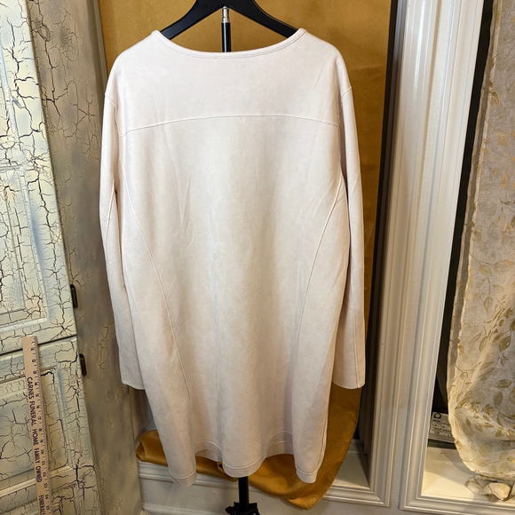 Cactus + Pearl Cream Long Cardigan Duster Open Front Sweater Pockets Boho 2X - Picture 2 of 6